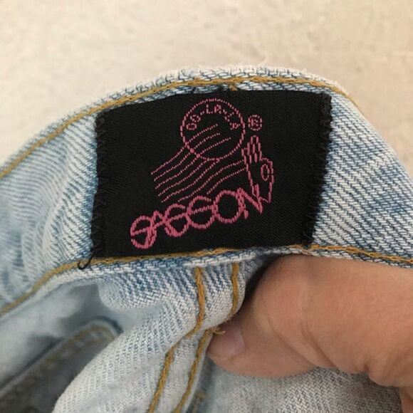 Vintage Retro Sasson high rise light wash button fly mom denim shorts 28 - Picture 5 of 5